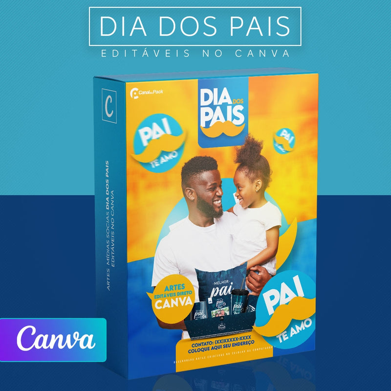 Pack 100 Artes editáveis no canva – Dia dos pais+Stories