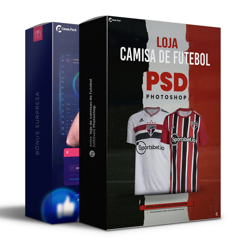 Pack 50 Artes editáveis photoshop – Loja de camisa de Futebol