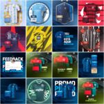 Pack 50 Artes editáveis photoshop – Loja de camisa de Futebol