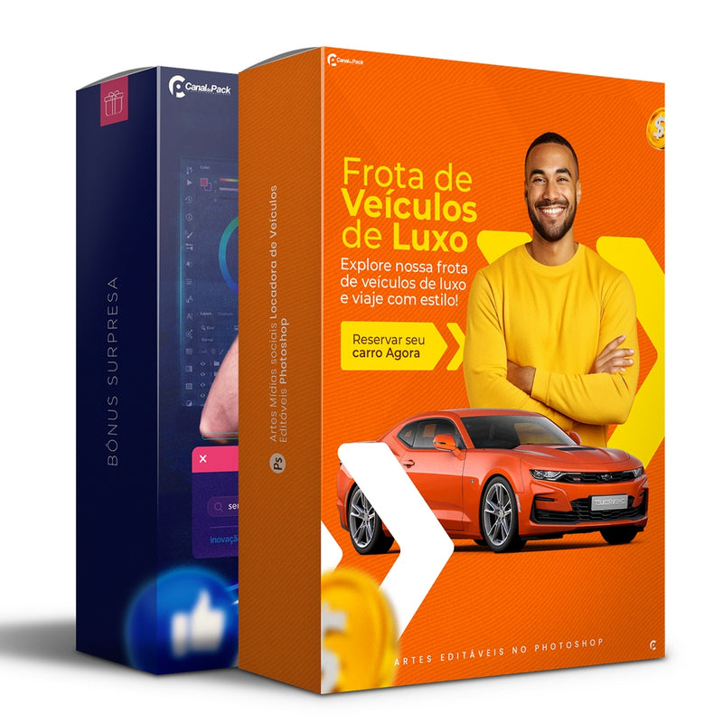 Pack 75 Artes editáveis Photoshop – Locadora de Veículos