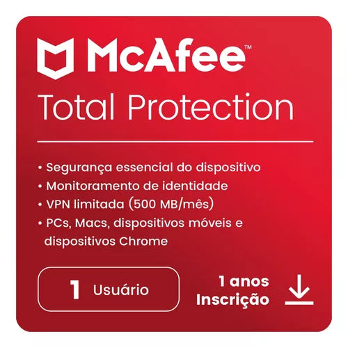 Mcafee Proteção Total 1 Ano Pc Mac Tablet 1 Dispositivo