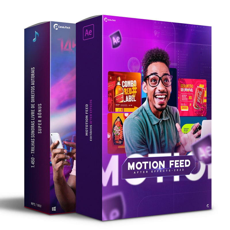 Pack 110 Motion feed animado editável After effects AE