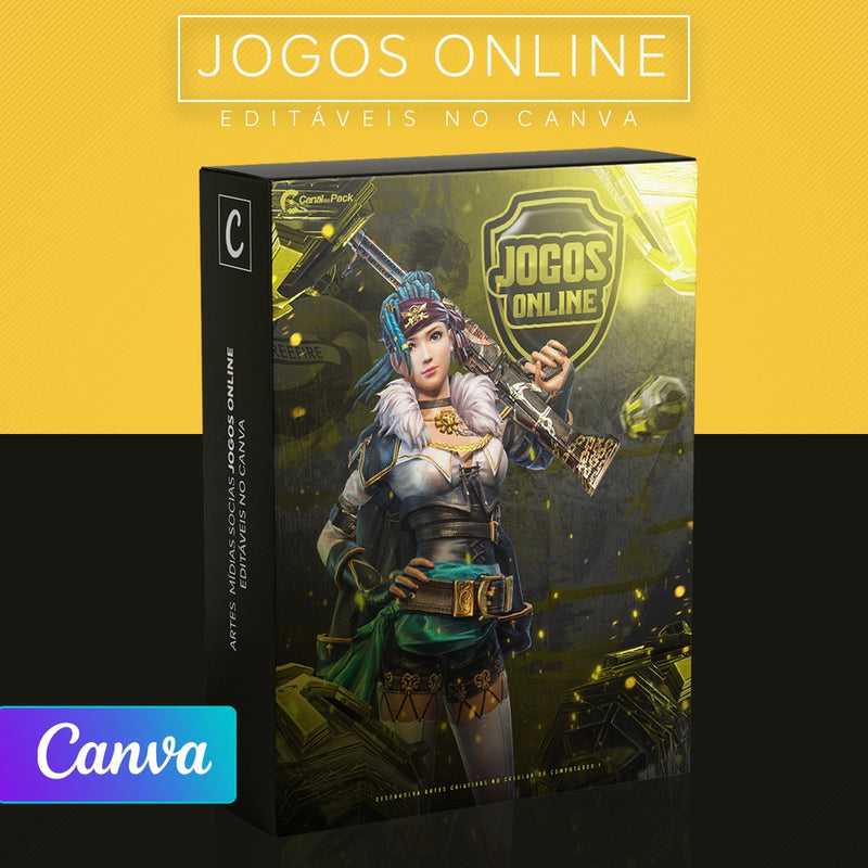 Pack 10 Artes editáveis no canva – jogos online