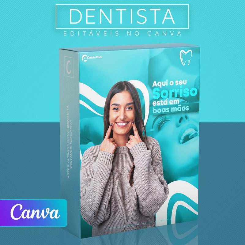 Pack 100 Artes editáveis no canva – dentista, odontologia +Stories