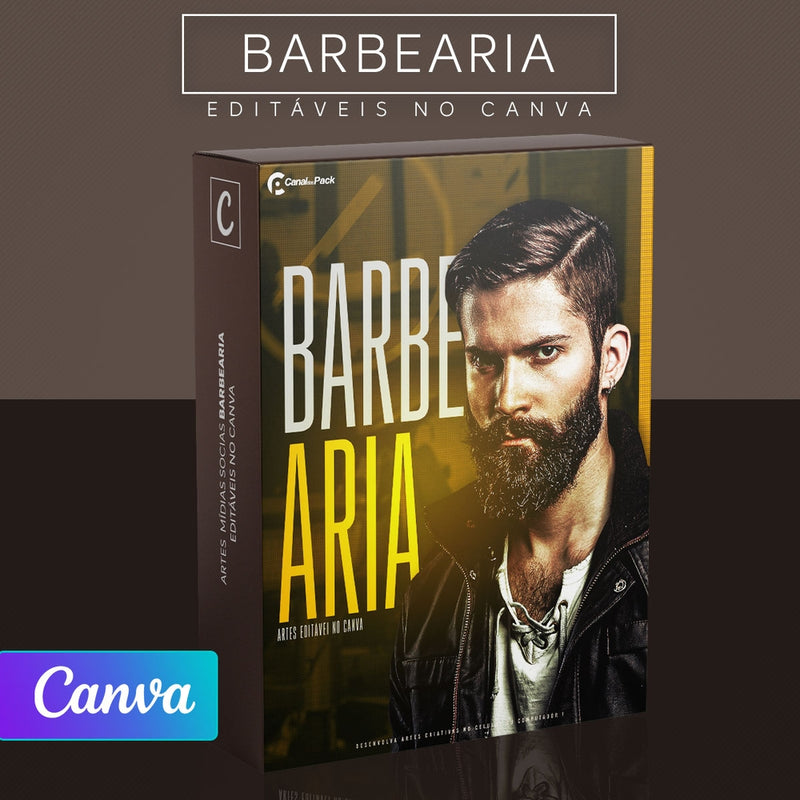 Pack 130 Artes editáveis no canva – Barbearia +Stories